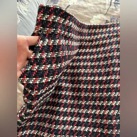 PINKO NWT Midi Skirt tweed pencil skirt US 8 cotton Red blue white - Picture 8 of 12